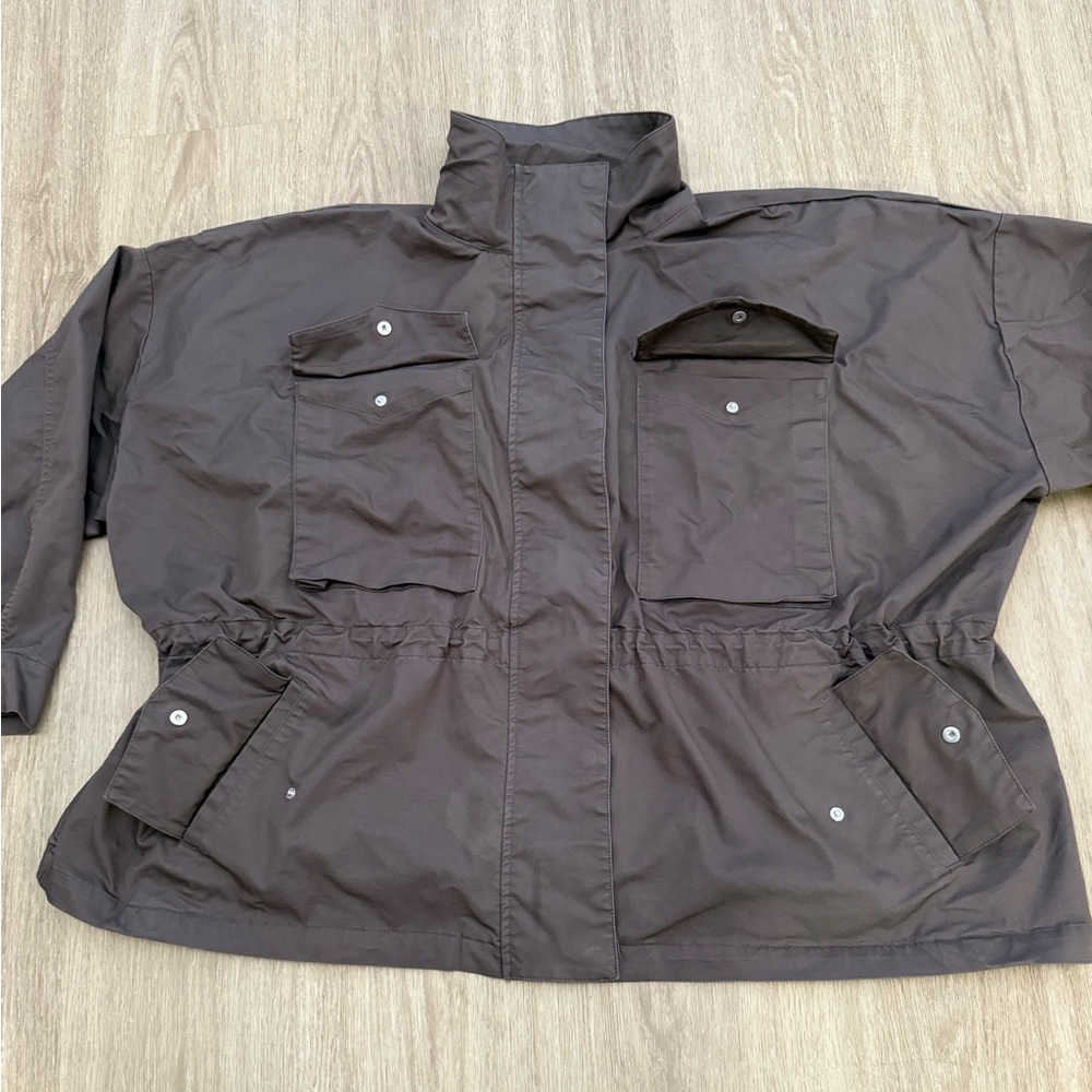 Nike Large M65 Essential Woven Jacket Pockets Zip Up Buttons Draw String - Picture 4 of 13